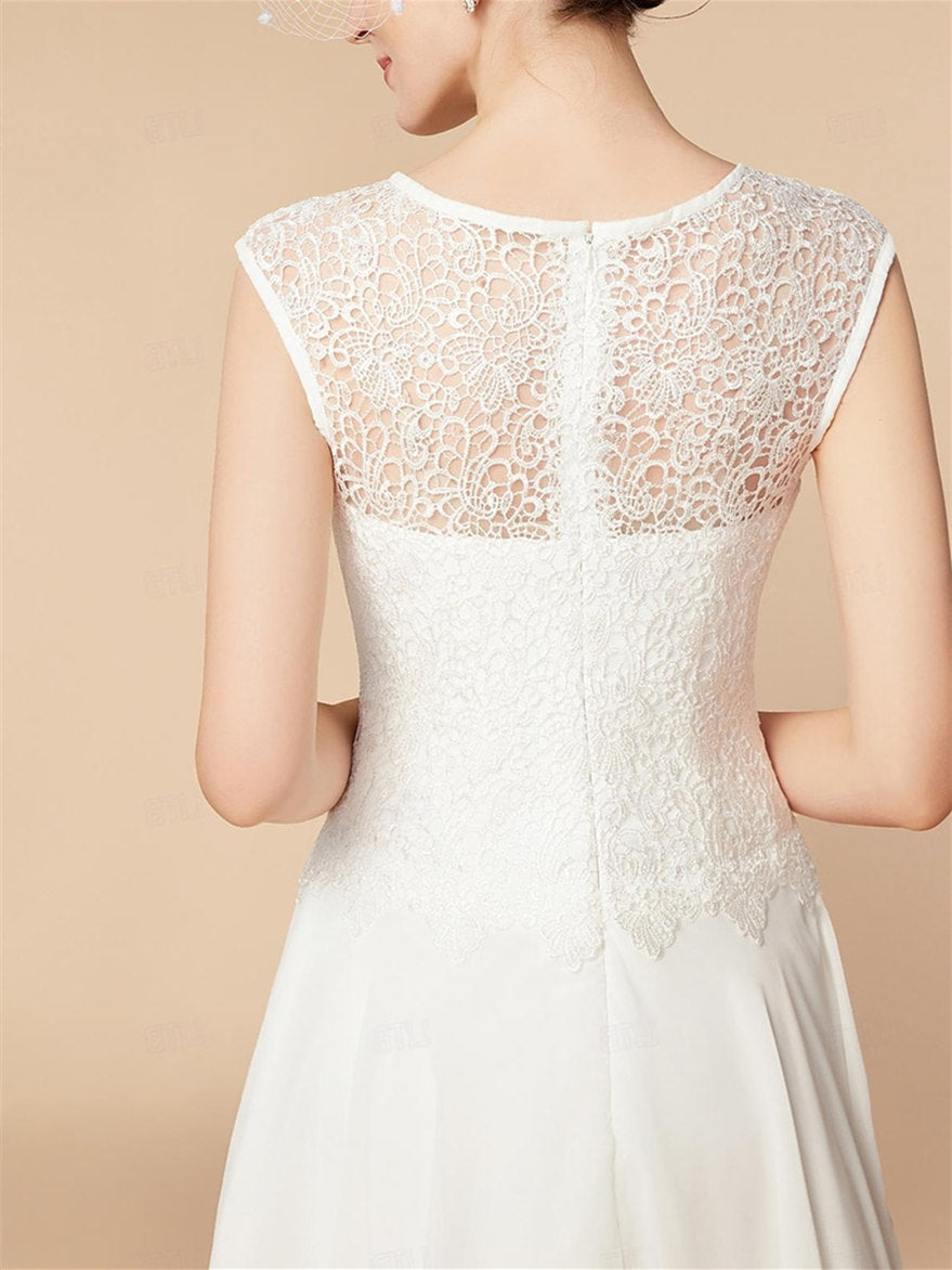 Knee Length Mother of the Bride A Line Dress with 3/4 Sleeves and Wraps