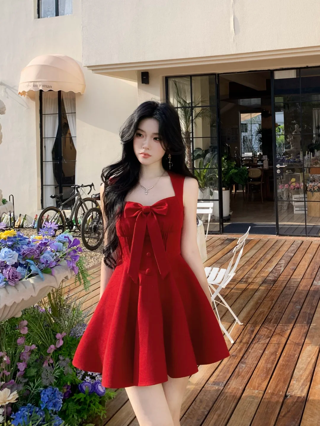 Vintage Red Satin A Line Short Birthday Outfits 7th Grade Homecoming Dress - View 6 | VelvetHem
