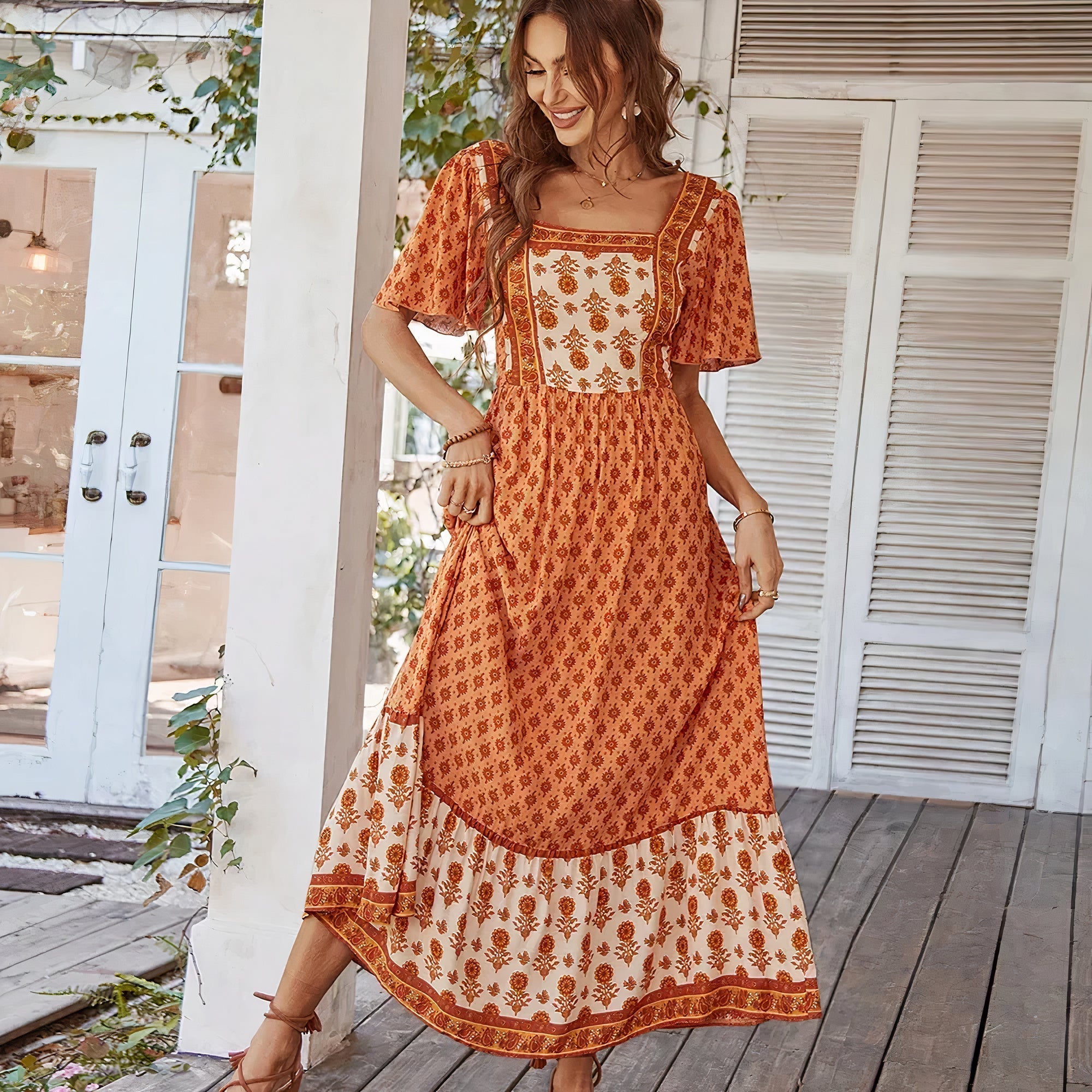 Angelines Exclusive Vintage Floral Dress Designer Edit