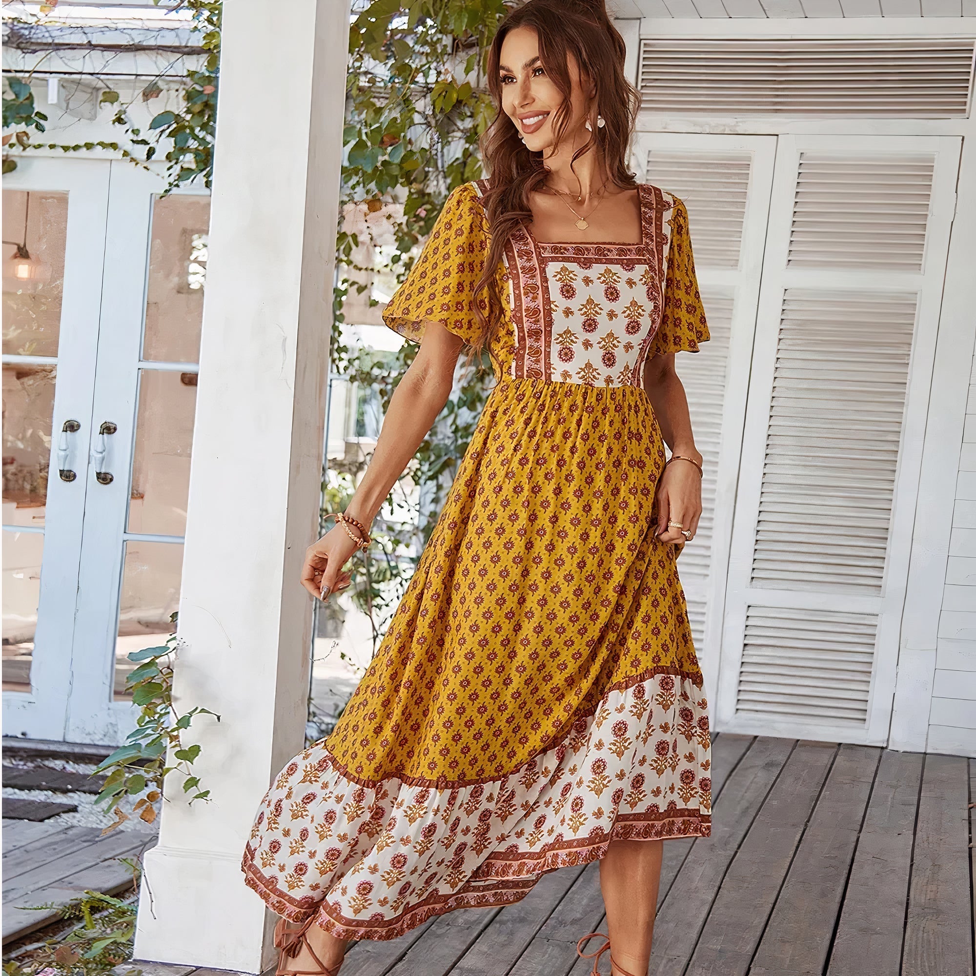 Angelines Exclusive Vintage Floral Dress Designer Edit