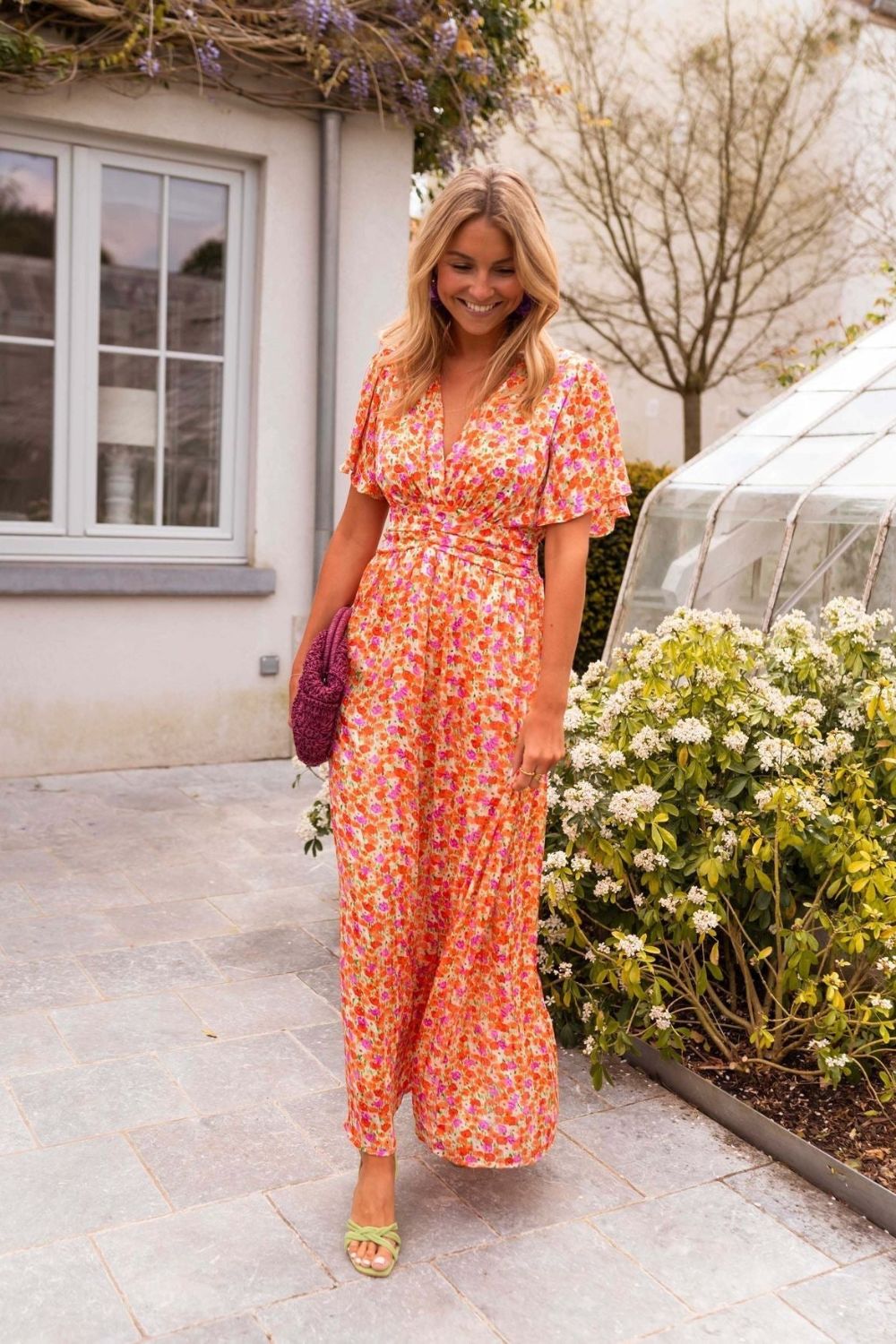 Sara Exclusive Floral Maxi Summer Dress Chic Silhouette Collection