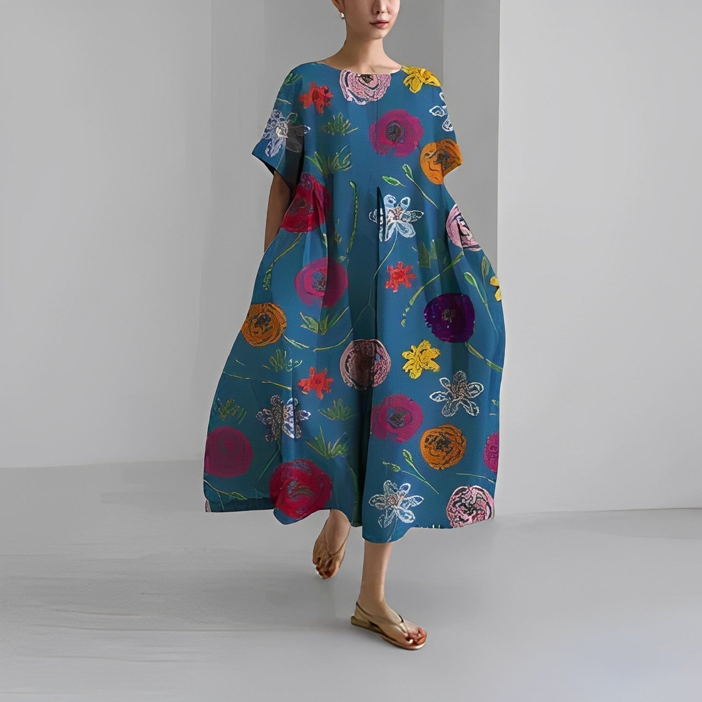 Monserrat Timeless Boho Floral Dress Loose Premium Wardrobe Essential