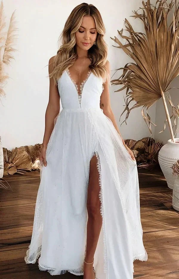 Long Prom Dresses, Cute Girl Simple Elegant Wedding Dresses (ZD13618)