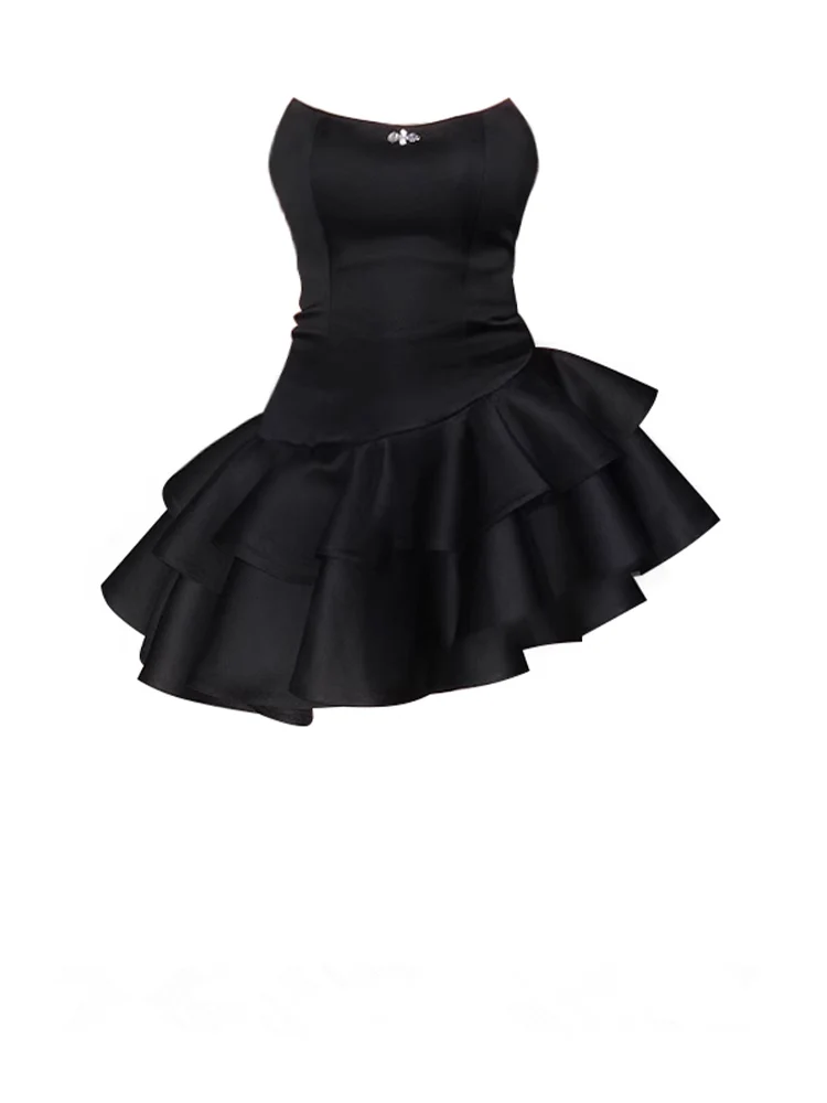 Sexy Black Irregular Puffy Short Homecoming Dress - VelvetHem