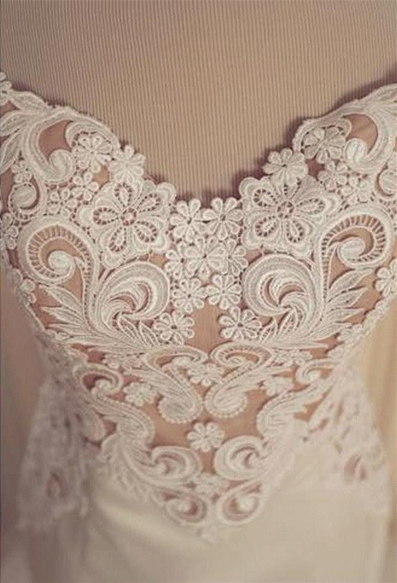 Lace Mermaid Tulle  Wedding Gowns Open Back Sleeveless Sexy Bride Dresses Online