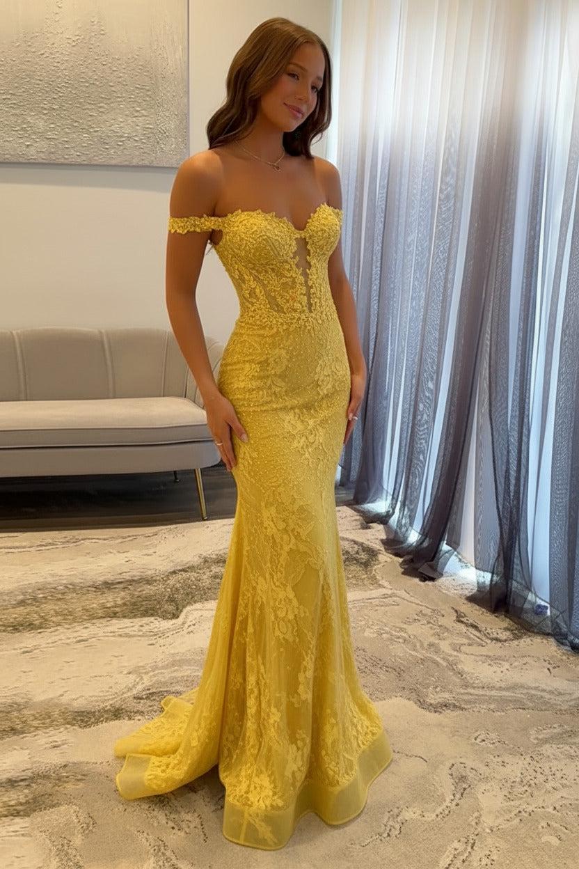 Navy Prom Dress Off The Shoulder Mermaid Long Lace Formal Dress (ZD17401)