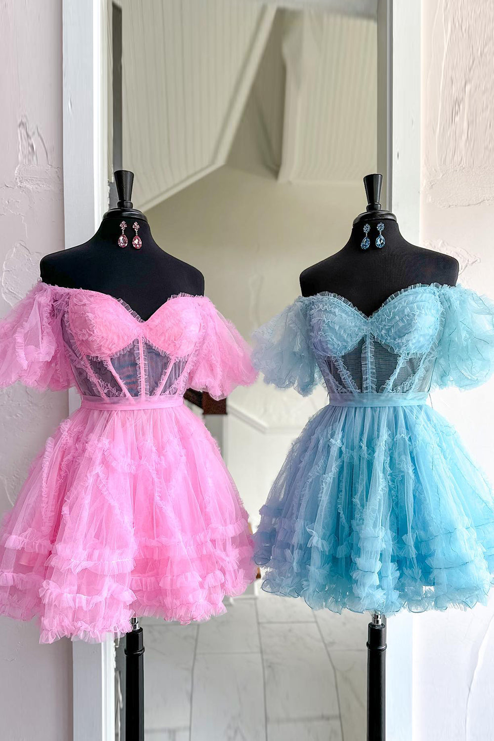 Light Pink Homecoming Dresses Corset A-Line Short Cocktail Dresses