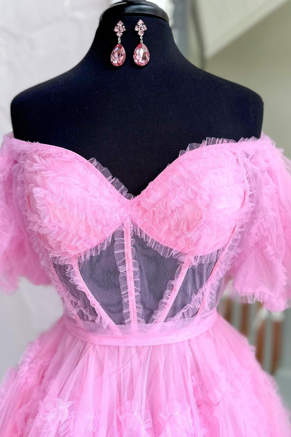 Light Pink Homecoming Dresses Corset A-Line Short Cocktail Dresses