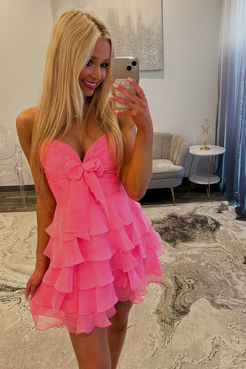 Lilac A Line Homecoming Dresses Tulle Sweetheart Tiered Cocktail Dresses