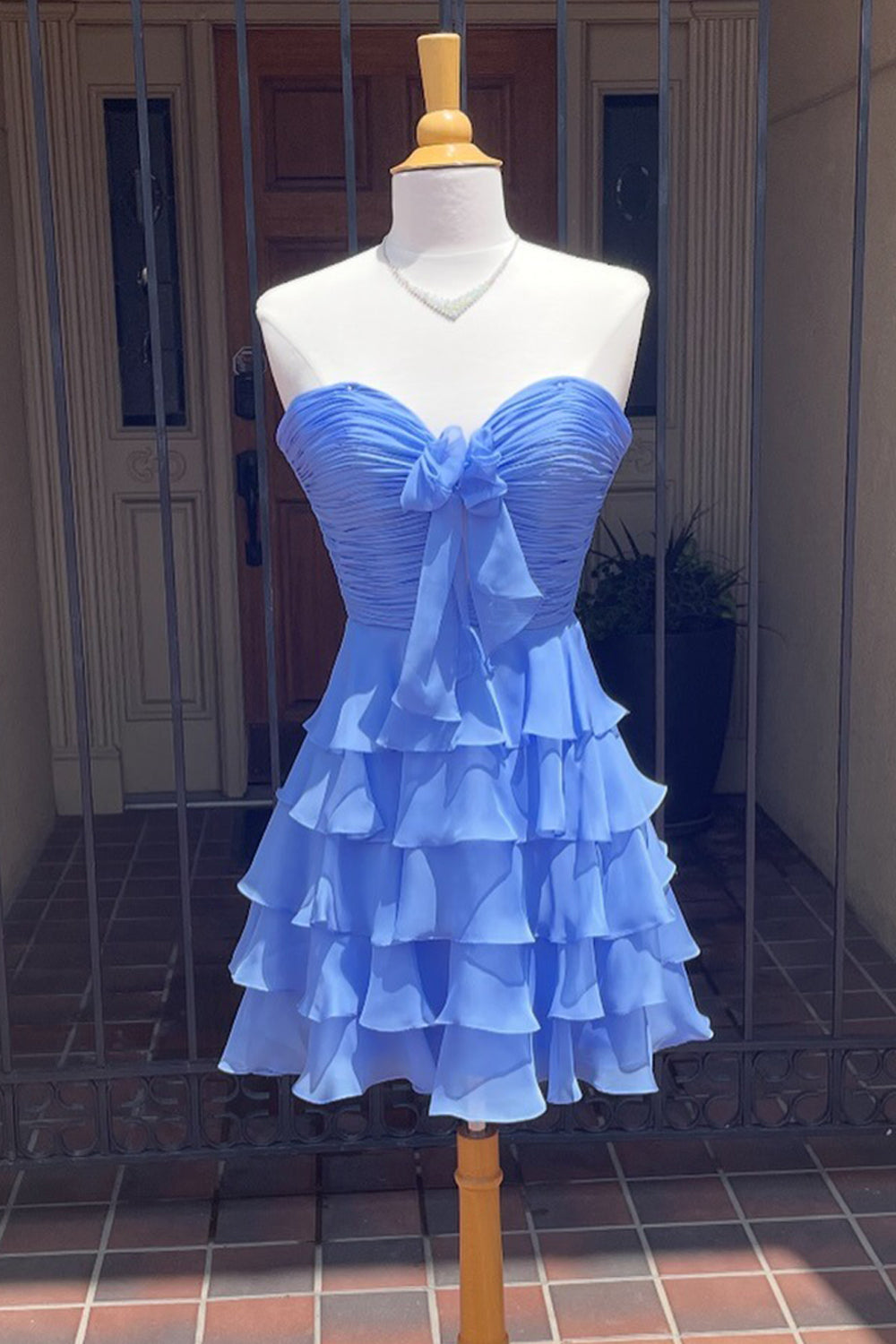Lilac A Line Homecoming Dresses Tulle Sweetheart Tiered Cocktail Dresses