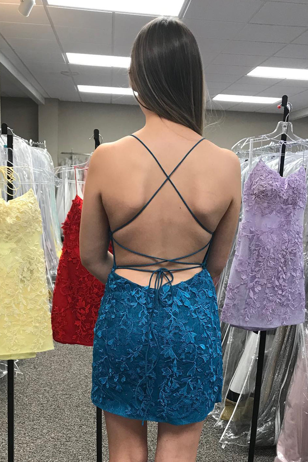 Lilac Homecoming Dresses Tight Short Cocktail Dresses with Appliques