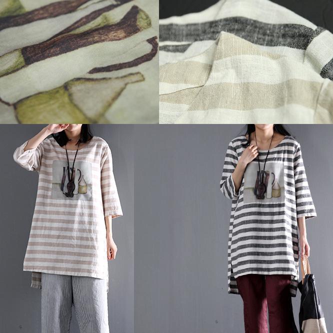 Linen half sleeve sundress casual shift dresses plus size