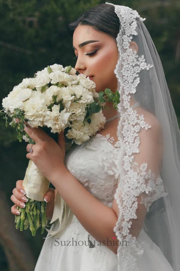 Long White Beach Wedding Dress A Line Sweetheart Off The Shoulder Lace Bridal Gown