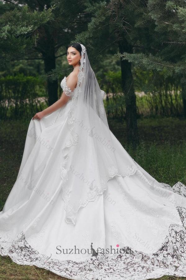 Long White Beach Wedding Dress A Line Sweetheart Off The Shoulder Lace Bridal Gown