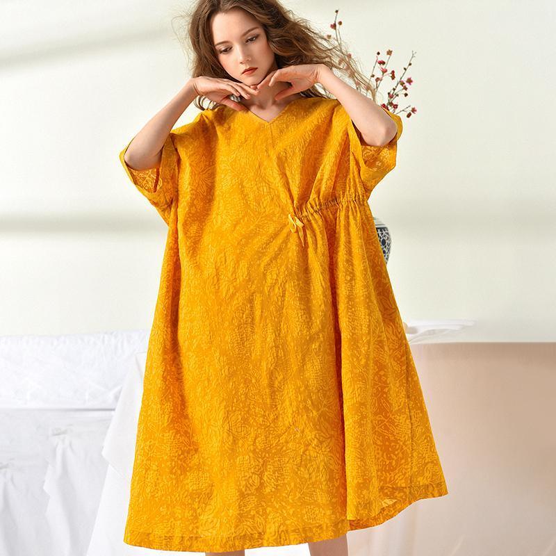 Loose Plus Size Cotton Pullover Solid Two Piece Dress - Omychic