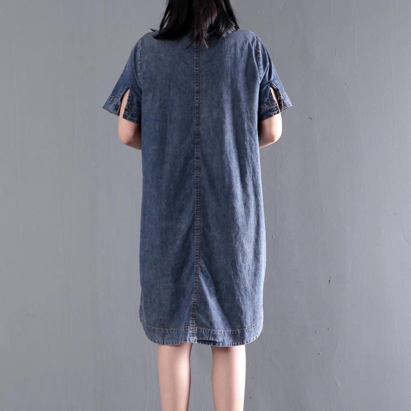 Loose denim sundress plus size causal denim summer dresses shift dress