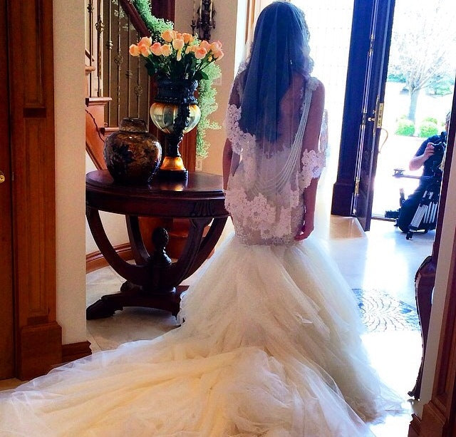 Luxurious Mermaid  Wedding Dress Lace Sweetheart Sexy Bridal Gowns with Soft Tulle
