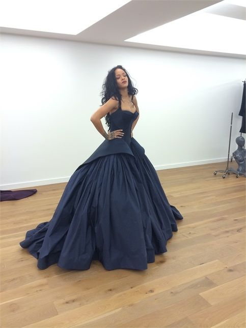 Navy Blue Satin Pleated Prom Dress A Line Birthday Ball Gown - VelvetHem