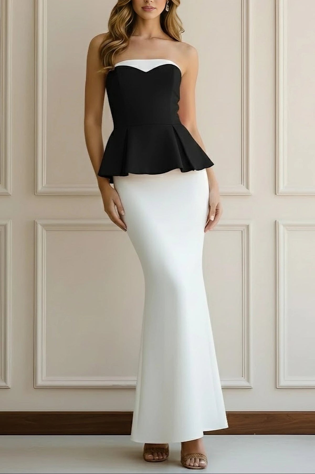 Mermaid Off-the-Shoulder Evening Dresses Floor-Length Sleeveless Ruffles Party Dresses
