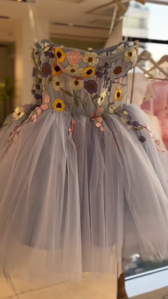 Pretty Tulle Appliques A Line Homecoming Dress Blue Short Birthday Party Dress Y8513 - VelvetHem