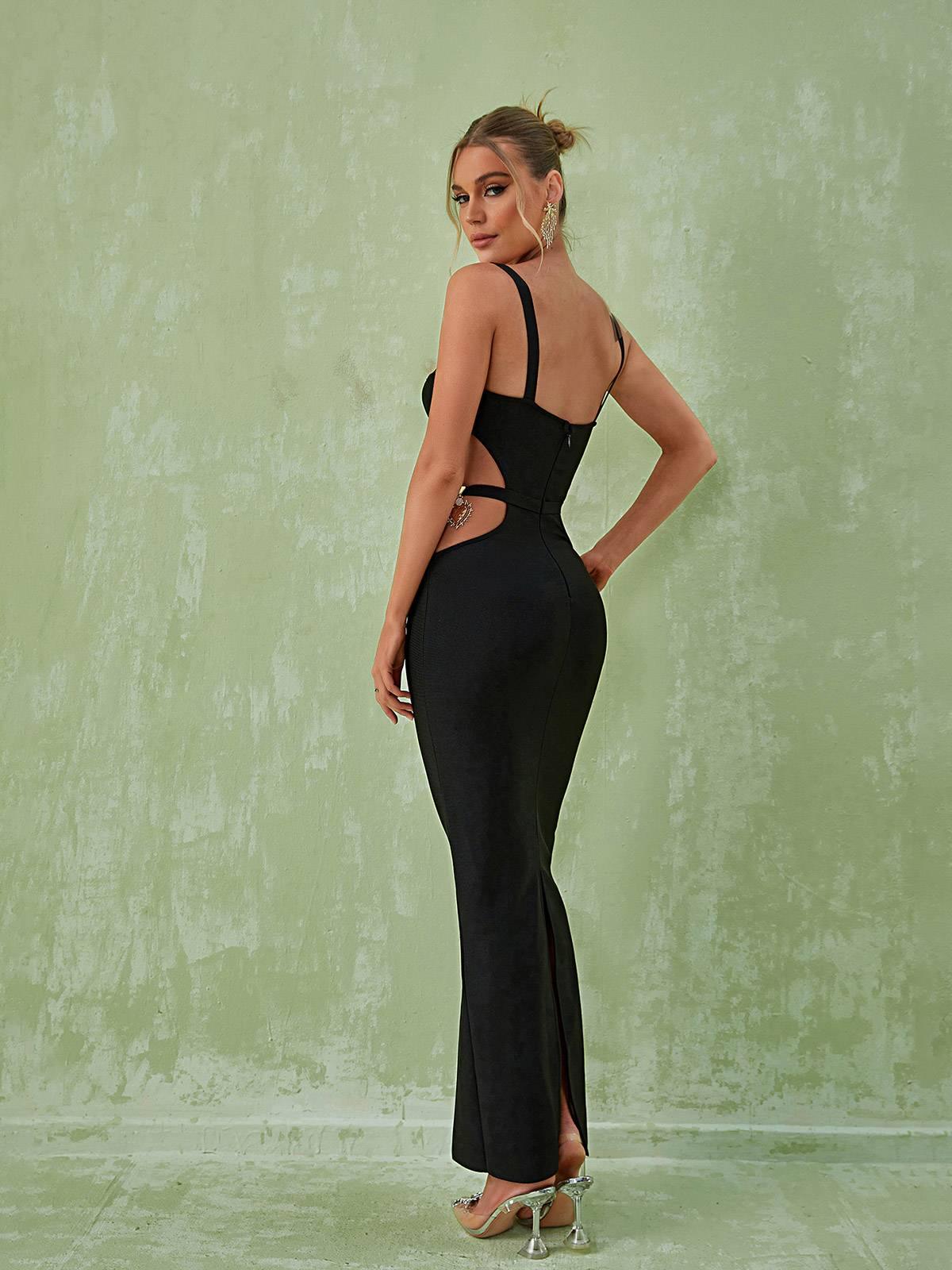 Margaux Embellished Cutout Maxi Dress In Orange