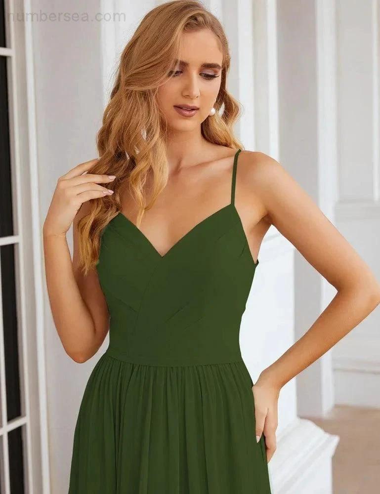 ZapDress Spaghetti Strap Bridesmaid Dresses Long Formal Party Prom Gowns 28060 (ZD17043)