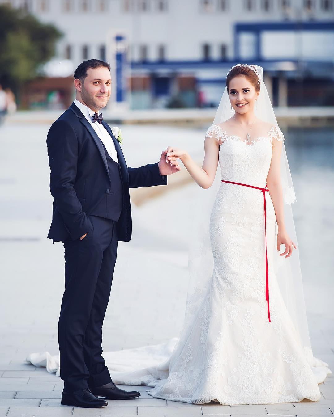 Mermaid Lace  Wedding Dresses | Long Train Cap Sleeves Bride Dress
