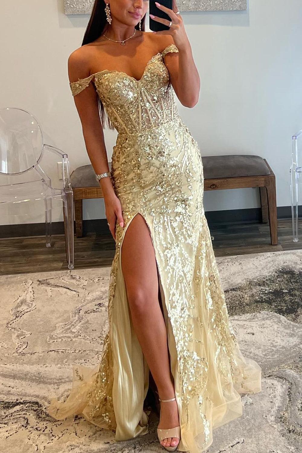 Mermaid Red Prom Dress Long Appliqued Formal Dress With Slit