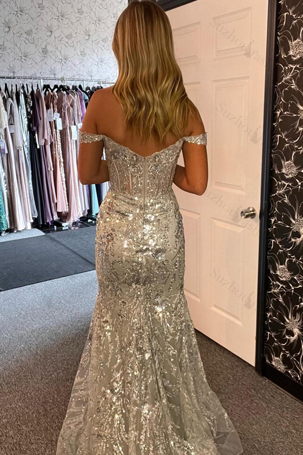 Mermaid Red Prom Dress Long Appliqued Formal Dress With Slit