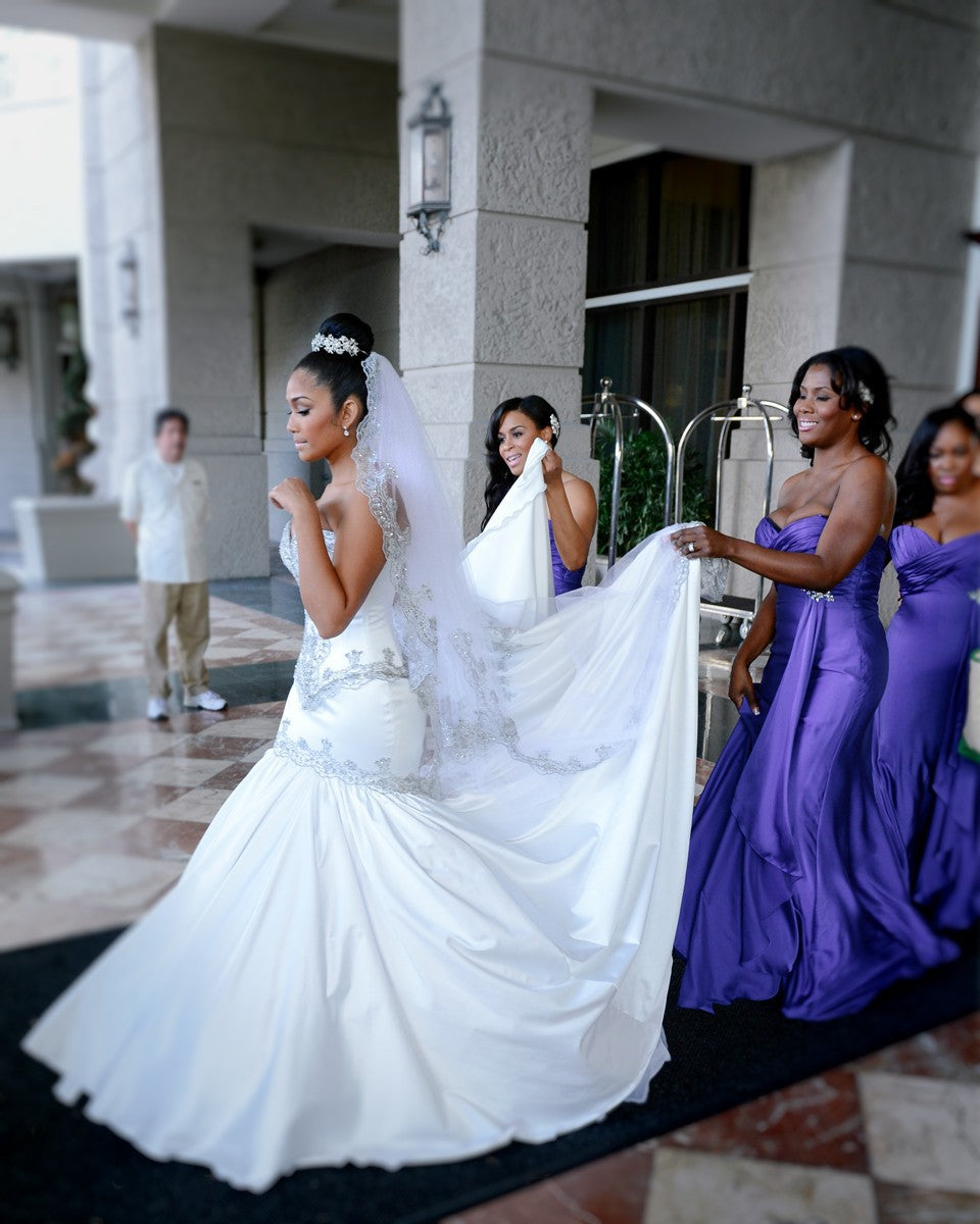 Mermaid Sweetheart Miami Wedding Dresses  Sparkly Sequins Newest Bridal Gowns BA2987