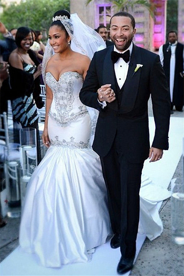 Mermaid Sweetheart Miami Wedding Dresses  Sparkly Sequins Newest Bridal Gowns BA2987
