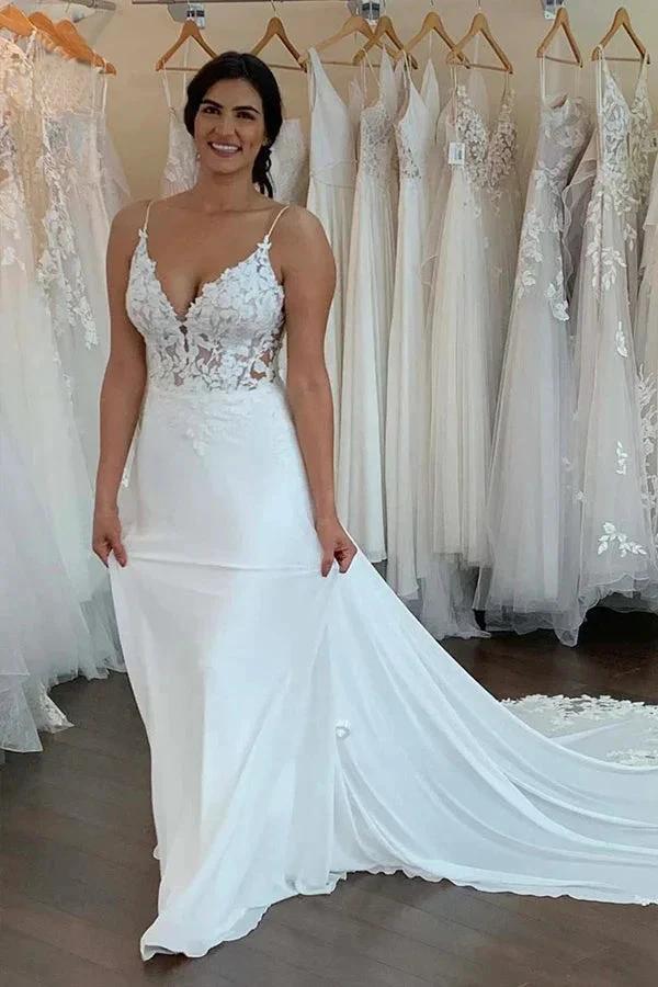 Mermaid/Trumpet Straps Appliques Bohemian Plus Size Wedding Dress (ZD16159)