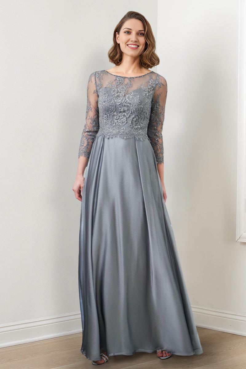 Mother of the Bride A Line Dress Featuring Applique & Sequins