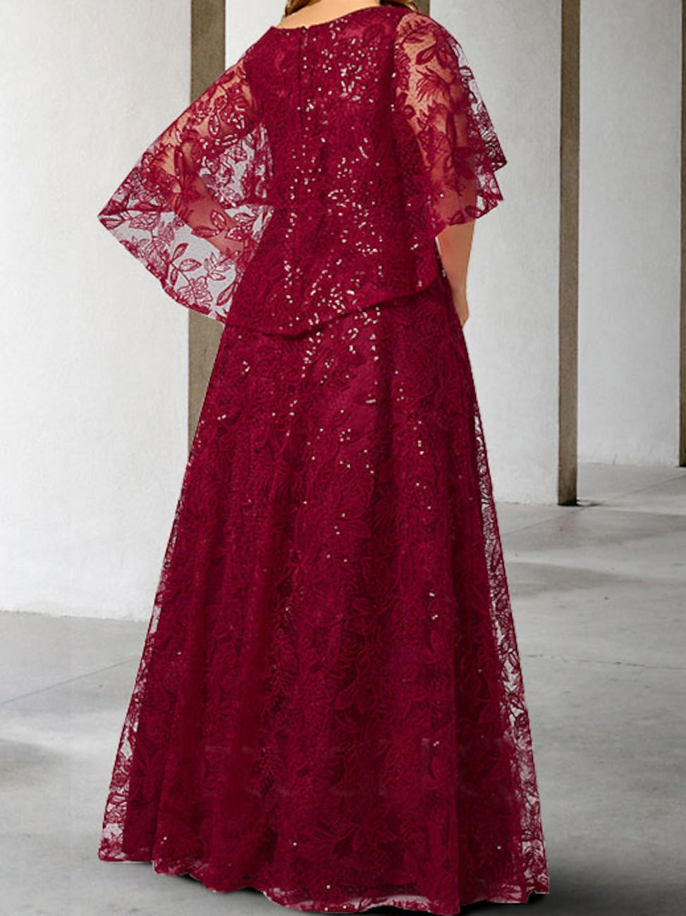 Mother of the Bride A Line Dress Featuring Applique and Sequins