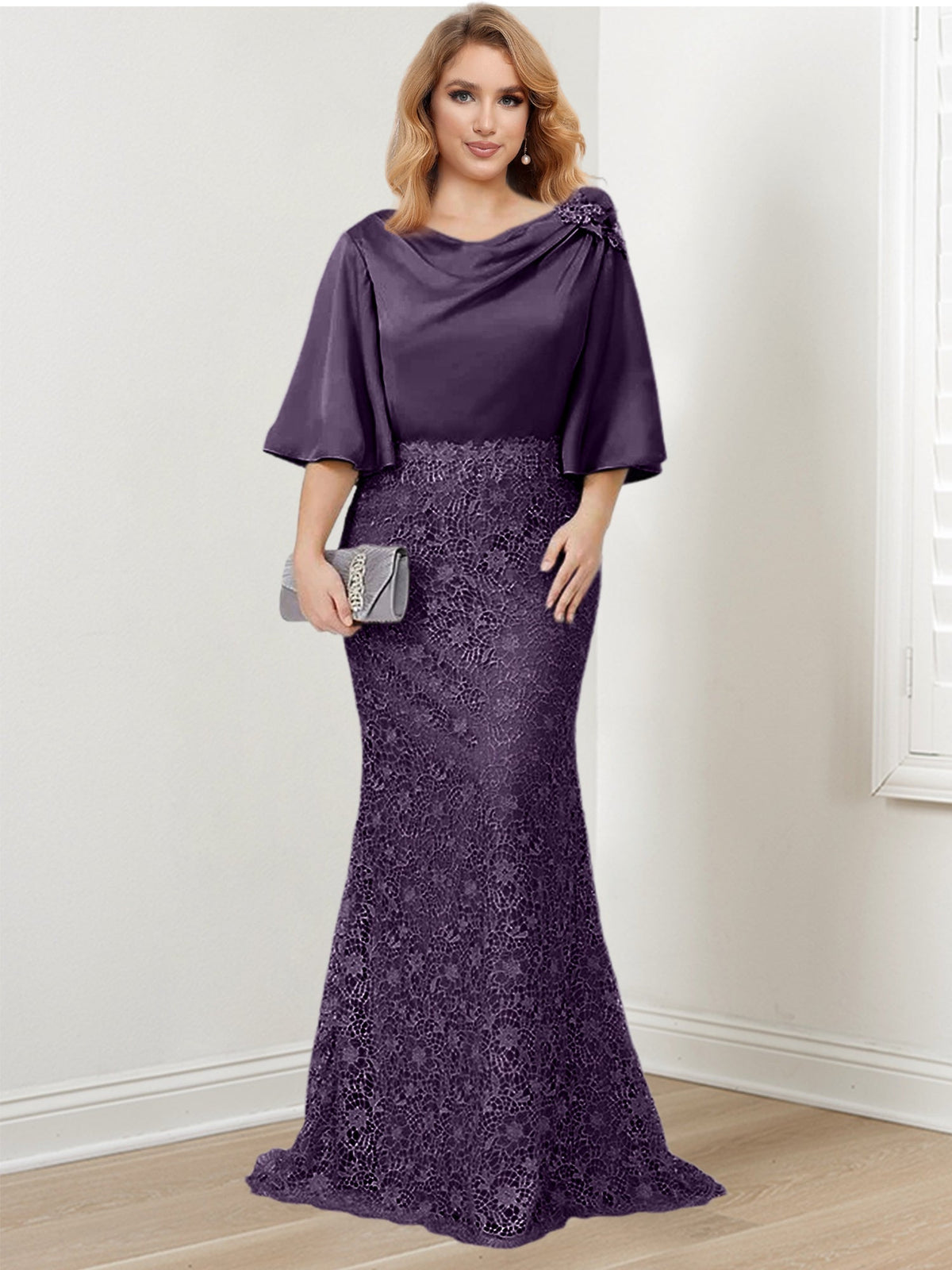 Mother of the Bride Trumpet Mermaid Dress Featuring Applique