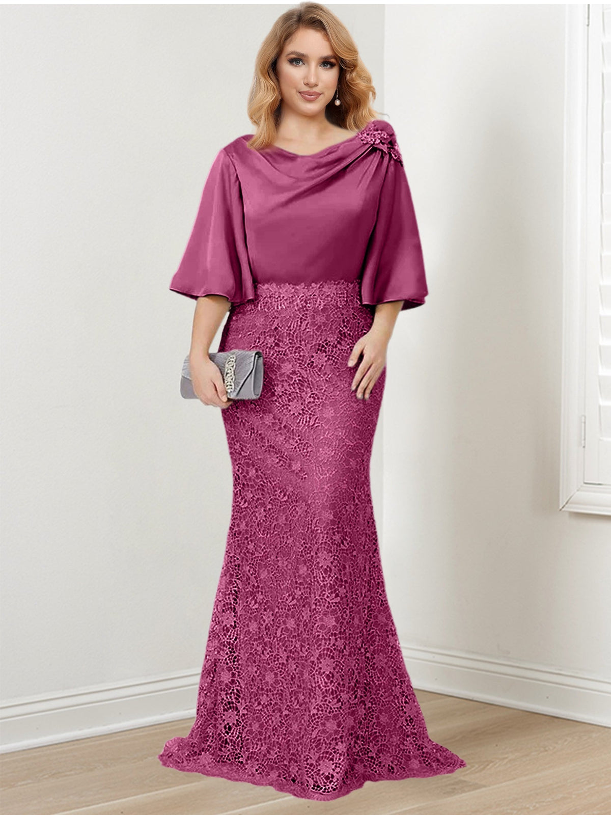 Mother of the Bride Trumpet Mermaid Dress Featuring Applique
