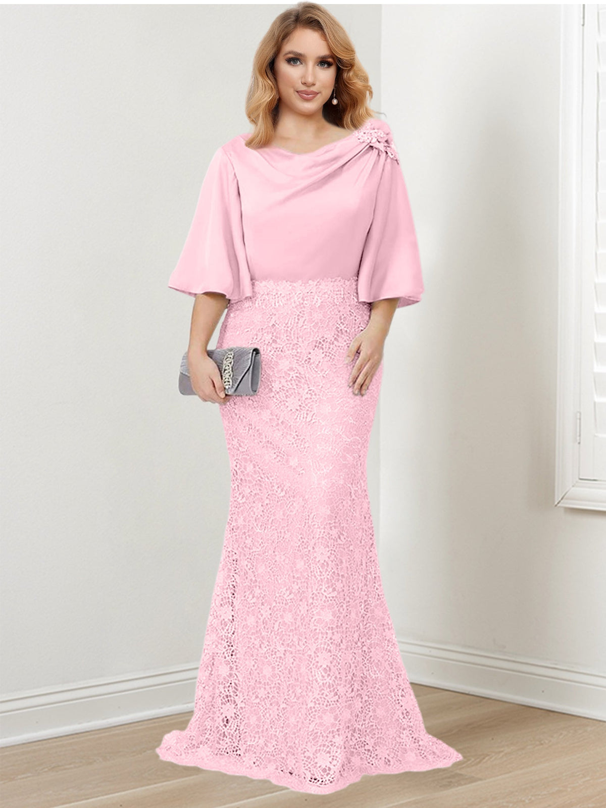 Mother of the Bride Trumpet Mermaid Dress Featuring Applique