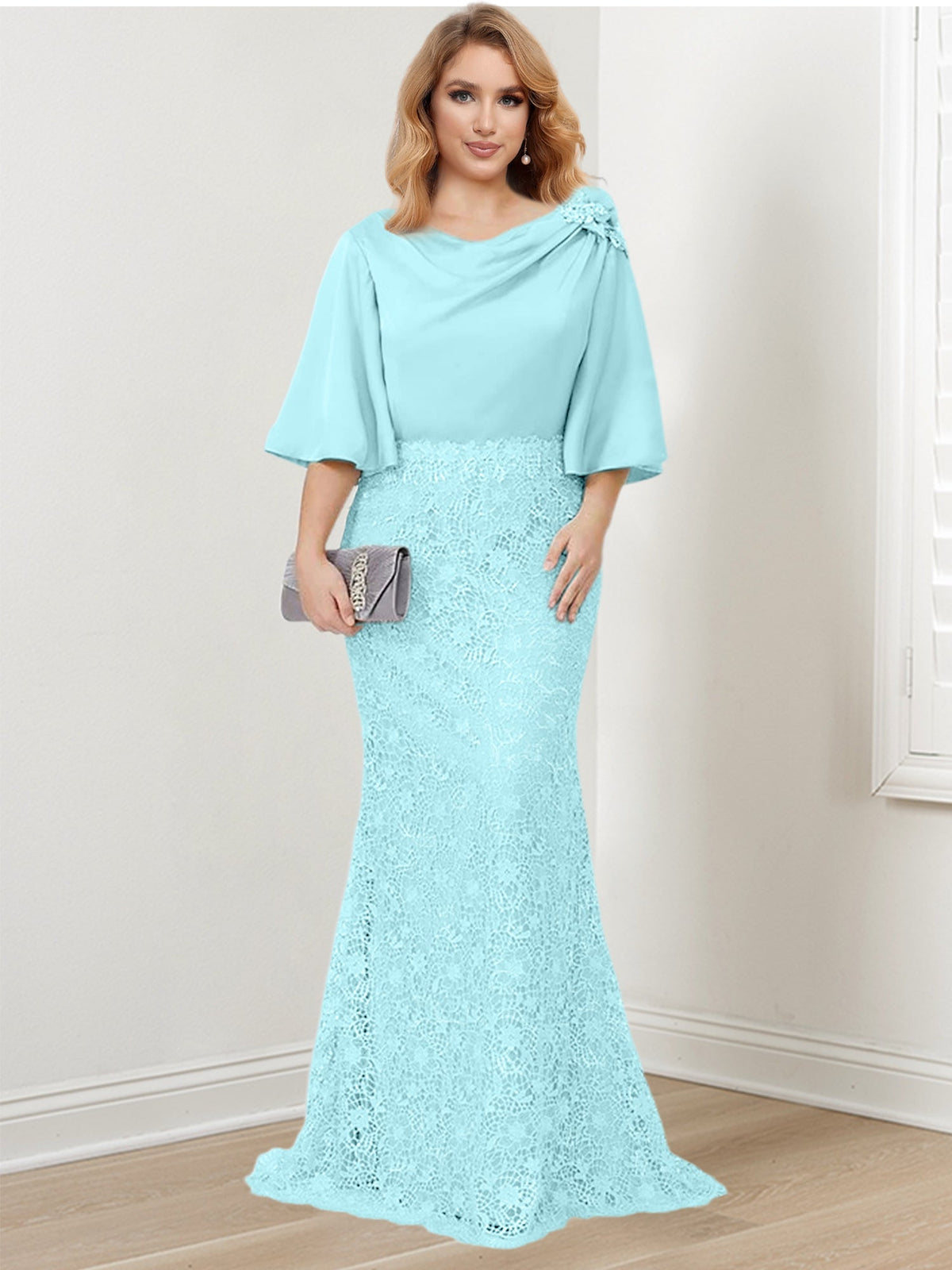 Mother of the Bride Trumpet Mermaid Dress Featuring Applique