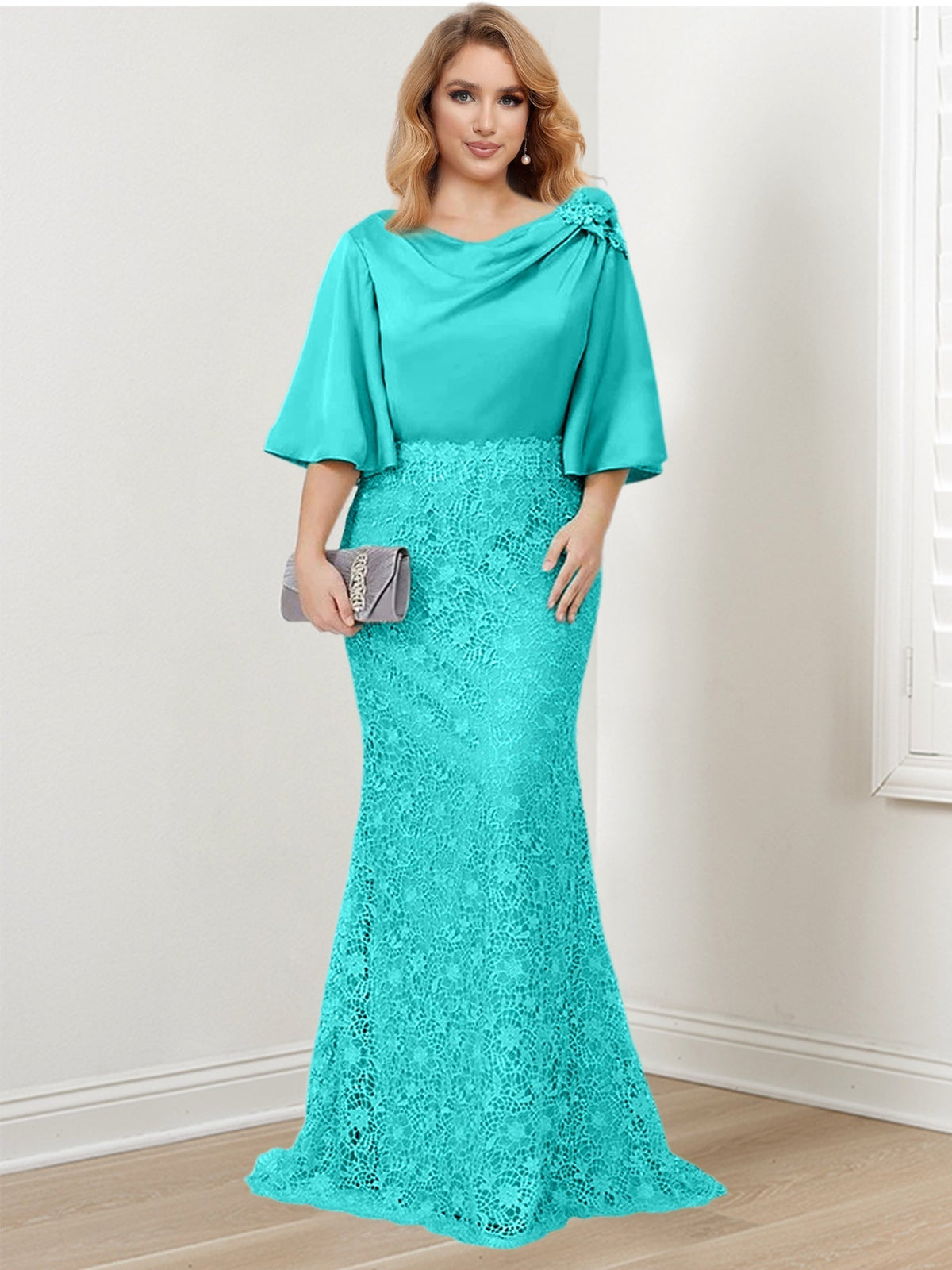 Mother of the Bride Trumpet Mermaid Dress Featuring Applique