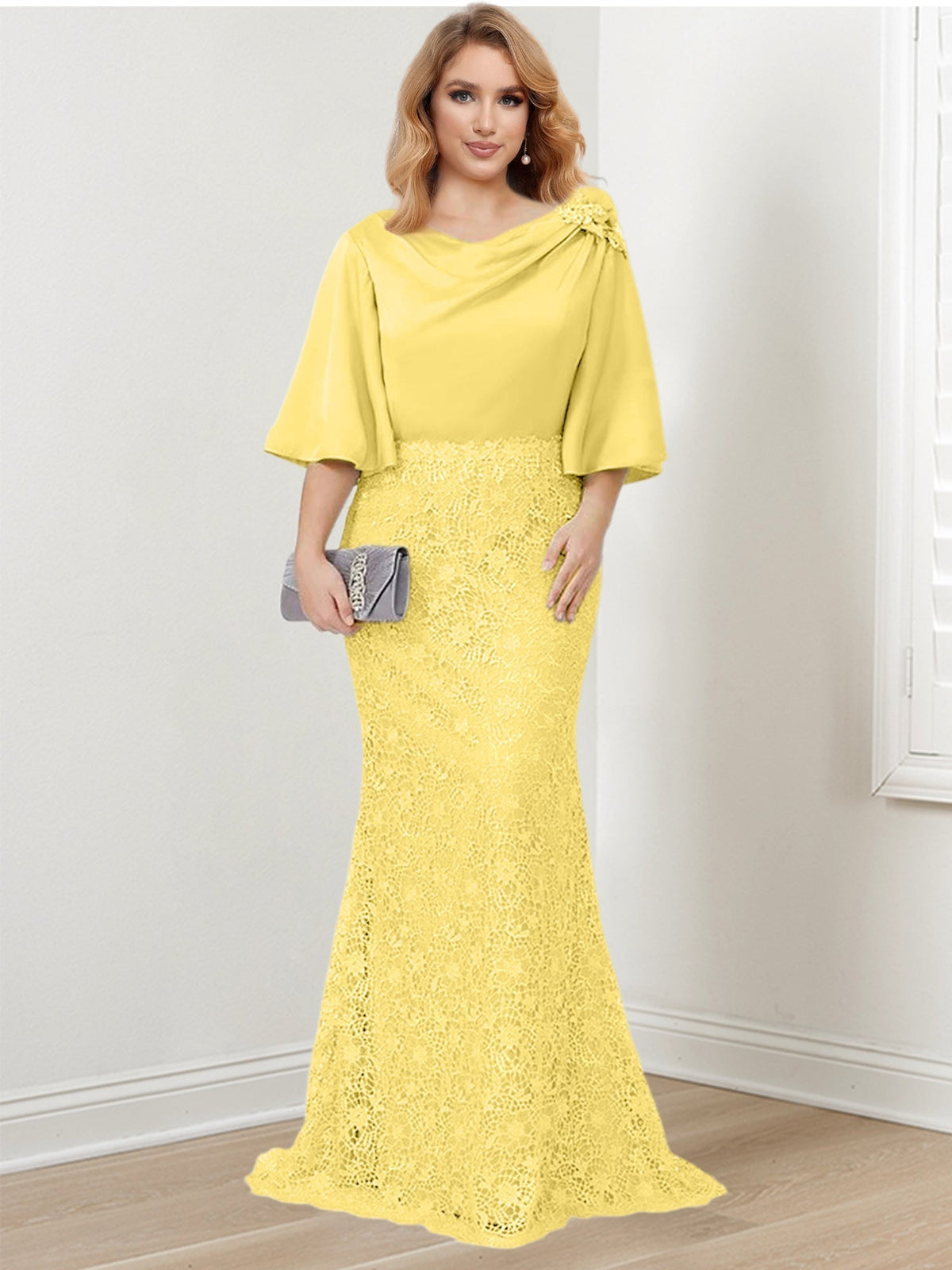 Mother of the Bride Trumpet Mermaid Dress Featuring Applique