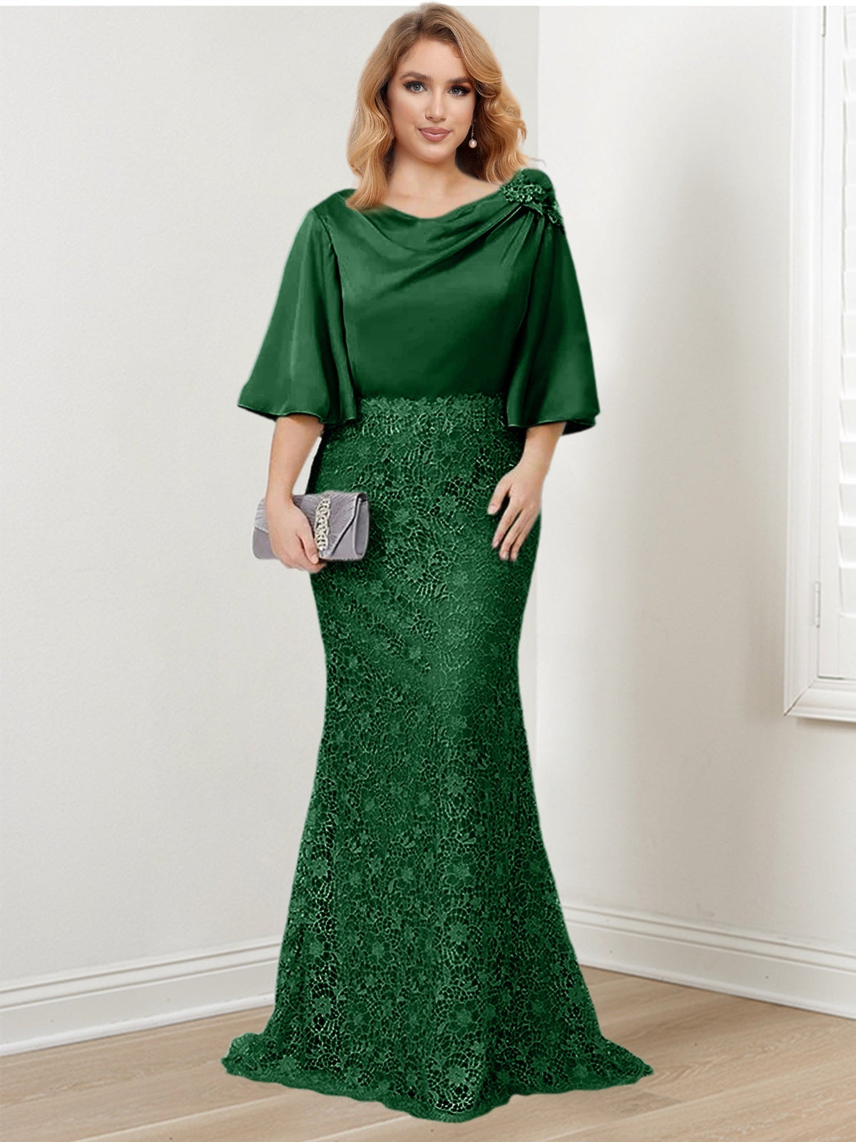 Mother of the Bride Trumpet Mermaid Dress Featuring Applique