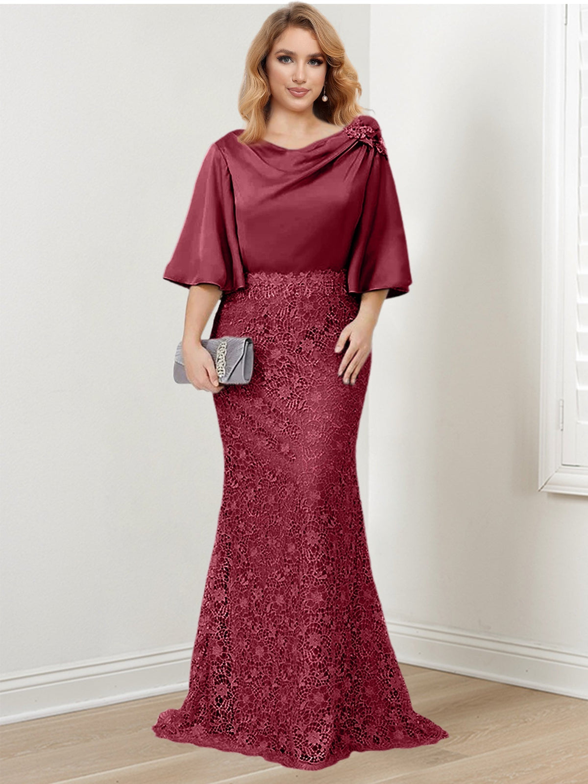 Mother of the Bride Trumpet Mermaid Dress Featuring Applique