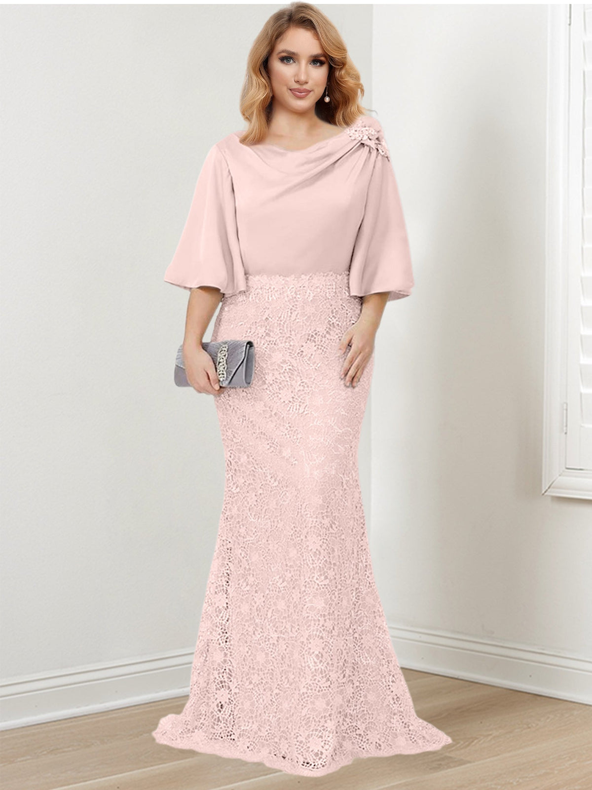 Mother of the Bride Trumpet Mermaid Dress Featuring Applique