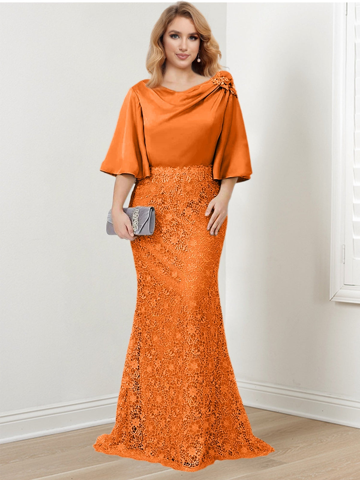 Mother of the Bride Trumpet Mermaid Dress Featuring Applique