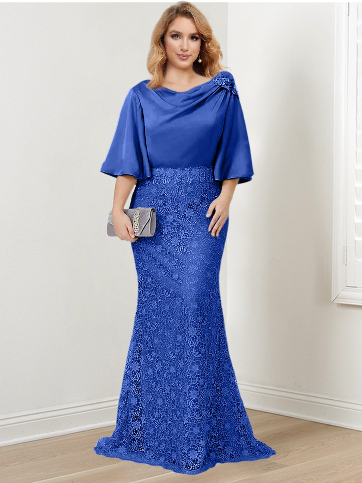 Mother of the Bride Trumpet Mermaid Dress Featuring Applique