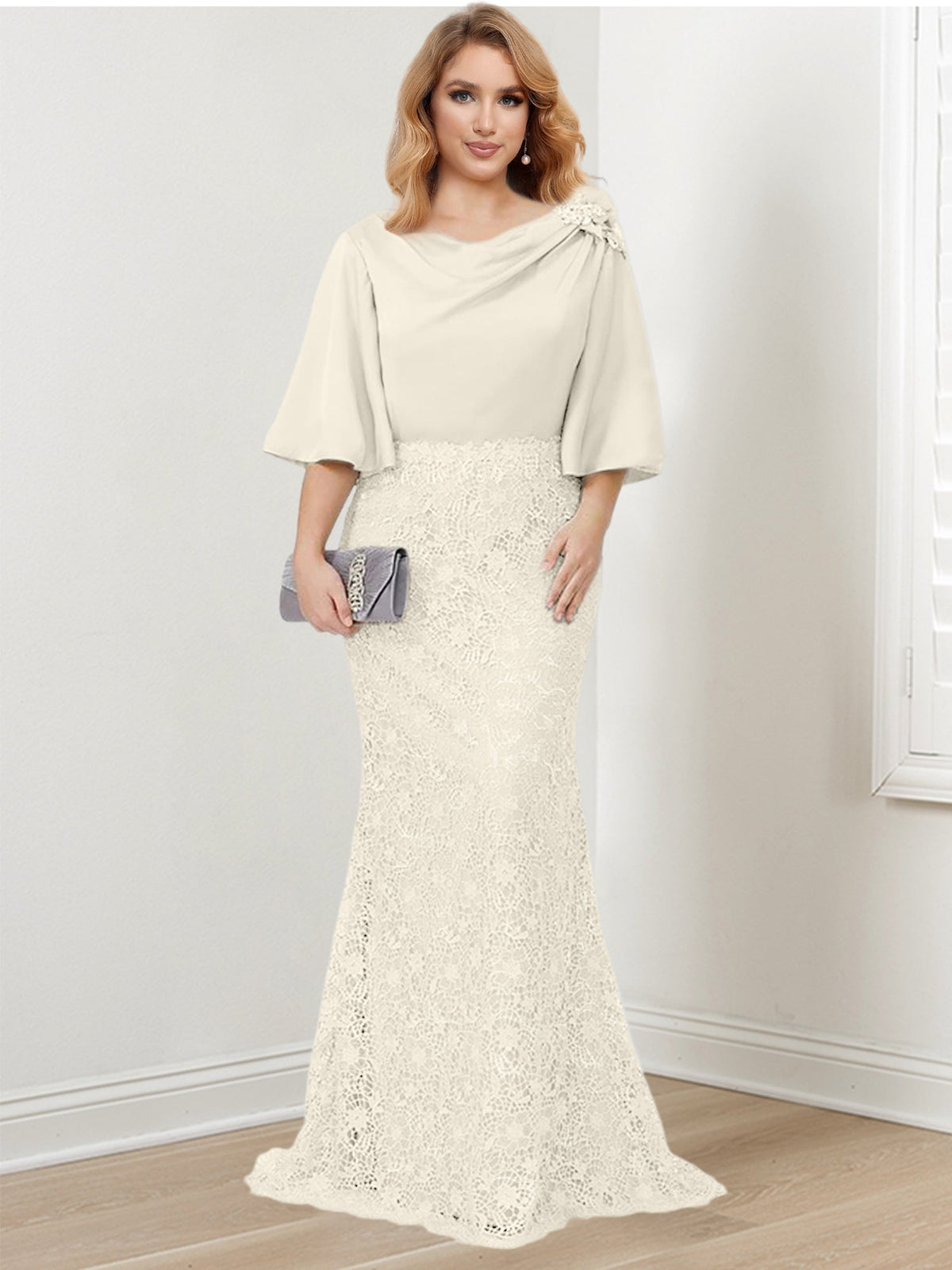 Mother of the Bride Trumpet Mermaid Dress Featuring Applique