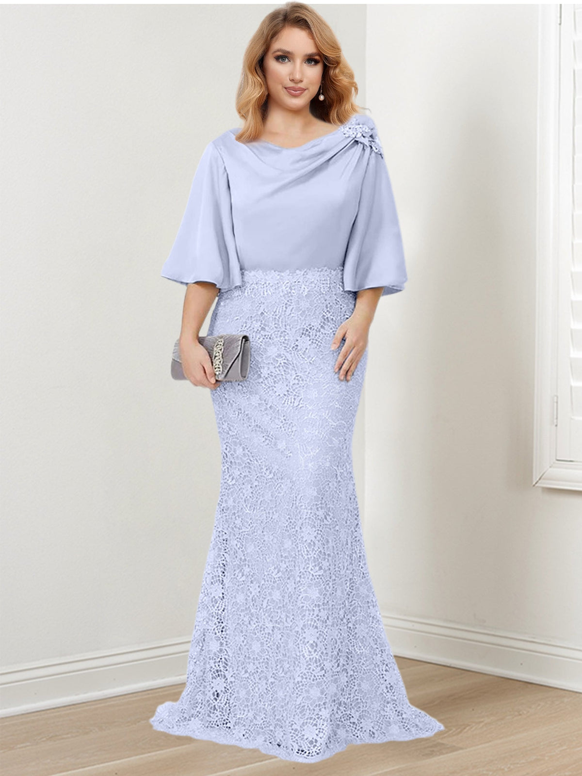 Mother of the Bride Trumpet Mermaid Dress Featuring Applique