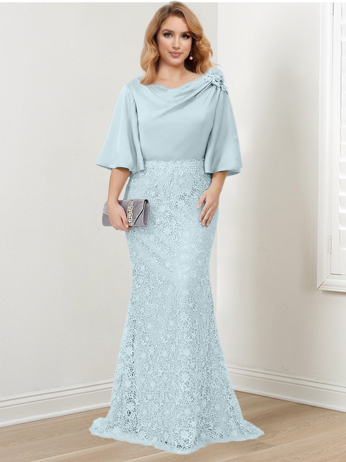 Mother of the Bride Trumpet Mermaid Dress Featuring Applique