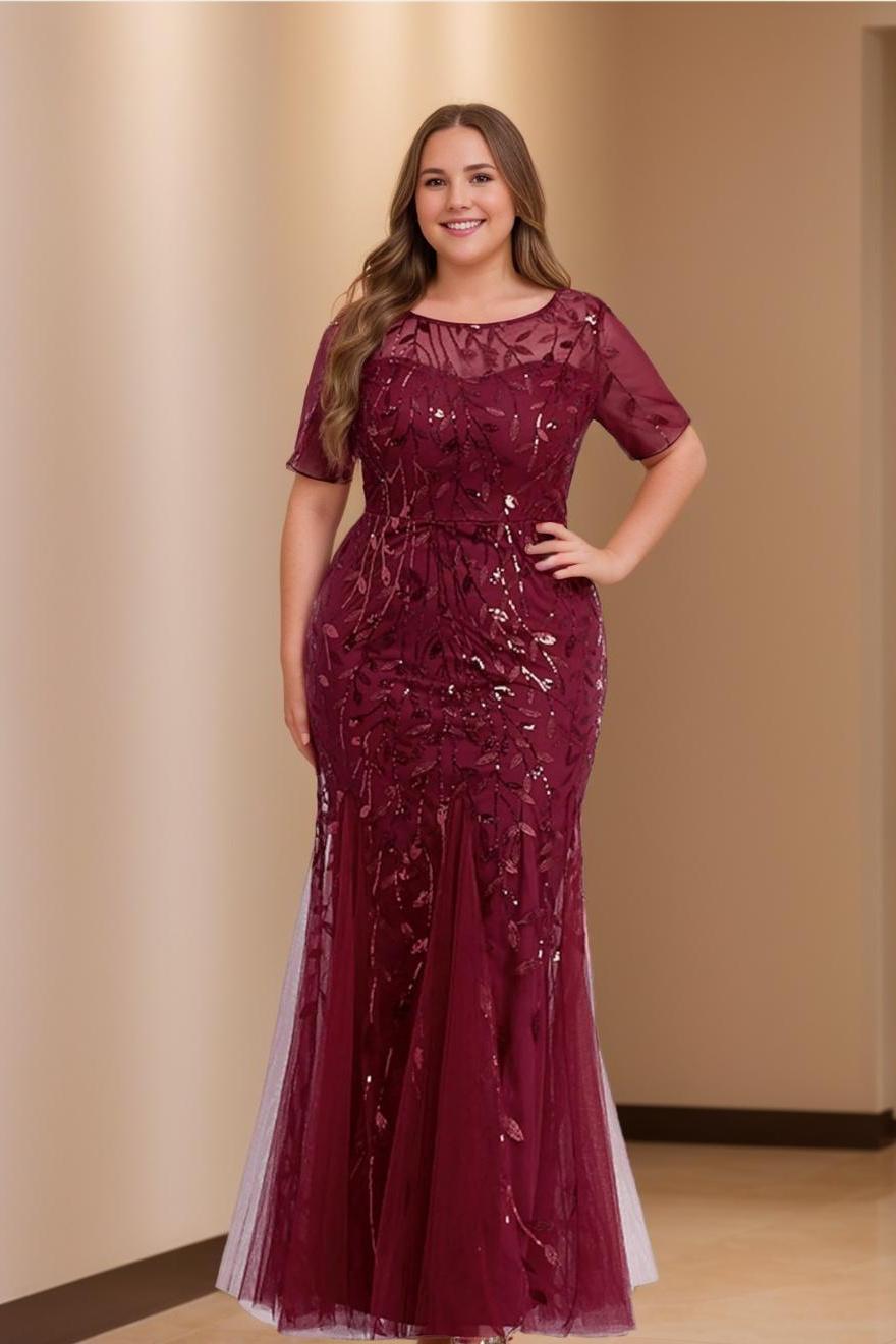 Mother of the Bride Trumpet Mermaid Dress Featuring Applique
