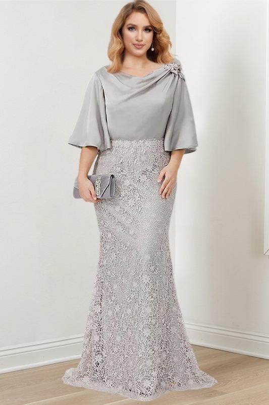 Mother of the Bride Trumpet Mermaid Dress Featuring Applique